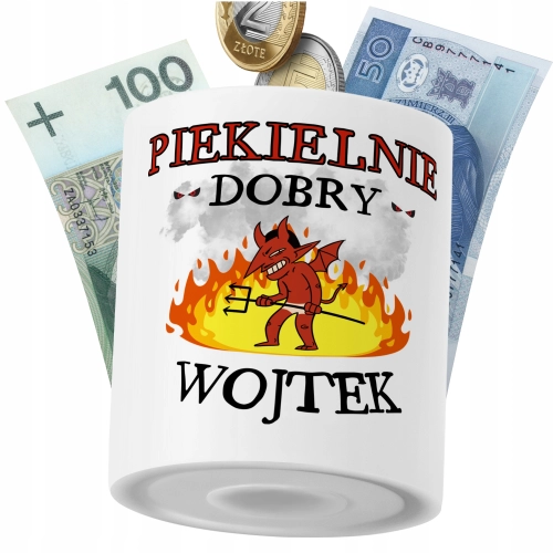 Skarbonka Dla Wojtka na Prezent z Nadrukiem ze Zdjęciem PoliDraw