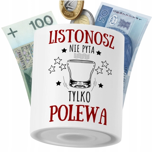 Skarbonka Dla Listonosza na Prezent z Nadrukiem ze Zdjęciem PoliDraw