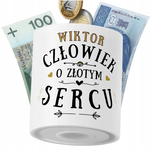 Skarbonka Dla Wiktora na Prezent z Nadrukiem ze Zdjęciem PoliDraw