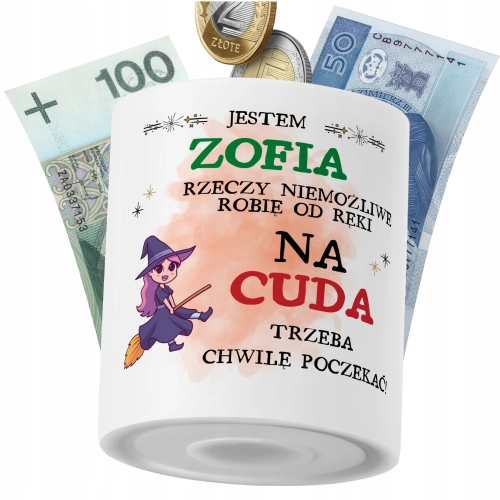 Skarbonka Dla Zofi na Prezent z Nadrukiem ze Zdjęciem PoliDraw