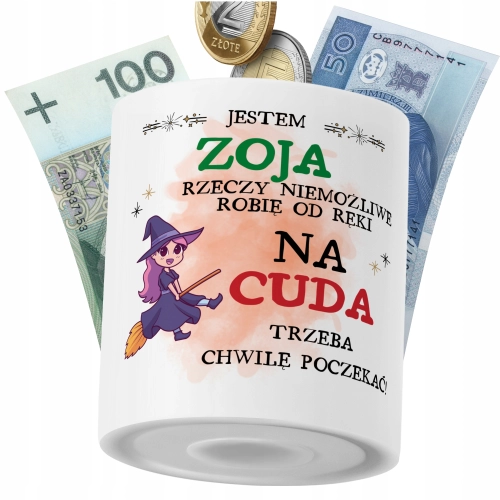 Skarbonka Dla Zoi na Prezent z Nadrukiem ze Zdjęciem PoliDraw
