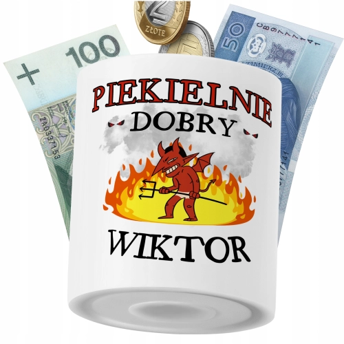 Skarbonka Dla Wiktora na Prezent z Nadrukiem ze Zdjęciem PoliDraw