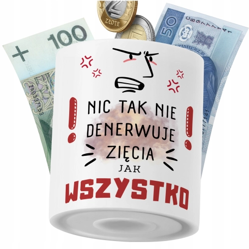 Skarbonka Dla Zięcia na Prezent z Nadrukiem ze Zdjęciem PoliDraw