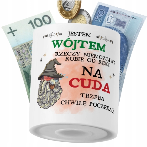 Skarbonka Dla Wójta na Prezent z Nadrukiem ze Zdjęciem PoliDraw