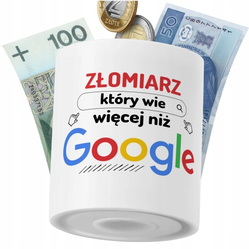 Skarbonka Dla Złomiarza na Prezent z Nadrukiem ze Zdjęciem PoliDraw