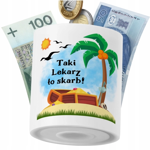 Skarbonka Dla Lekarza na Prezent z Nadrukiem ze Zdjęciem PoliDraw