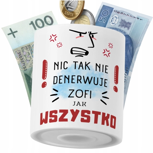 Skarbonka Dla Zofi na Prezent z Nadrukiem ze Zdjęciem PoliDraw