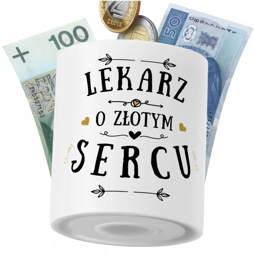 Skarbonka Dla Lekarza na Prezent z Nadrukiem ze Zdjęciem PoliDraw