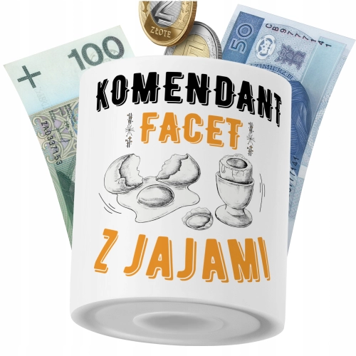 Skarbonka Dla Komendanta na Prezent z Nadrukiem ze Zdjęciem PoliDraw