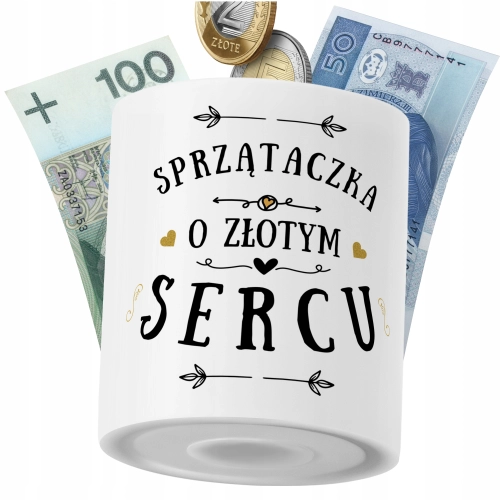 Skarbonka Dla Sprzątaczki na Prezent z Nadrukiem ze Zdjęciem PoliDraw