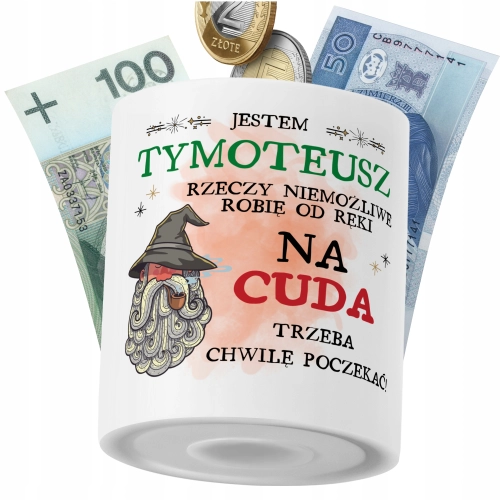 Skarbonka Dla Tymoteusza na Prezent z Nadrukiem ze Zdjęciem PoliDraw