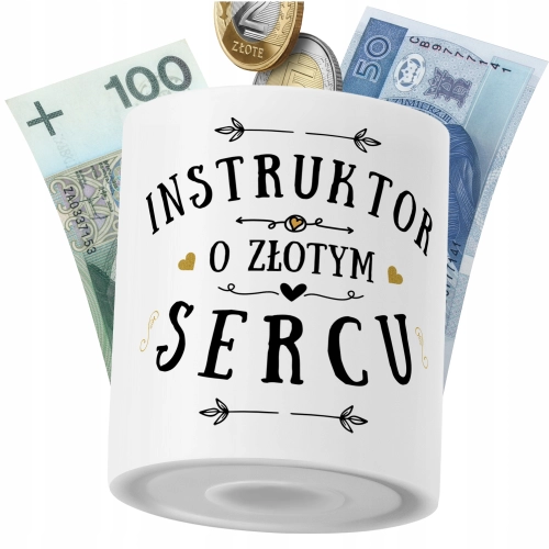 Skarbonka Dla Instruktora na Prezent z Nadrukiem ze Zdjęciem PoliDraw
