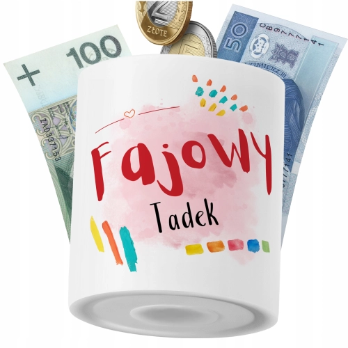 Skarbonka Dla Tadka na Prezent z Nadrukiem ze Zdjęciem PoliDraw