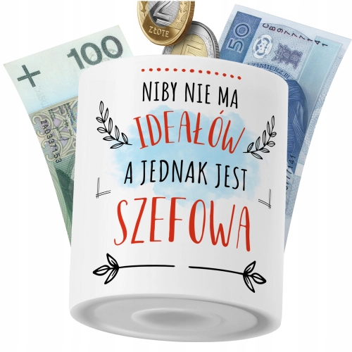 Skarbonka Dla Szefowej na Prezent z Nadrukiem ze Zdjęciem PoliDraw