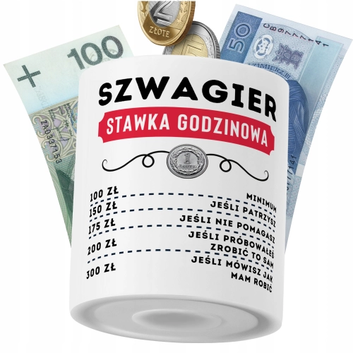 Skarbonka Dla Szwagra na Prezent z Nadrukiem ze Zdjęciem PoliDraw