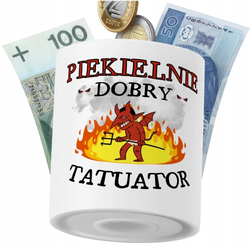 Skarbonka Dla Tatuatora na Prezent z Nadrukiem ze Zdjęciem PoliDraw