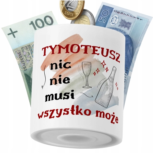 Skarbonka Dla Tymoteusza na Prezent z Nadrukiem ze Zdjęciem PoliDraw