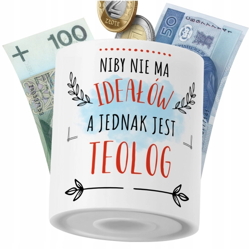 Skarbonka Dla Teologa na Prezent z Nadrukiem ze Zdjęciem PoliDraw