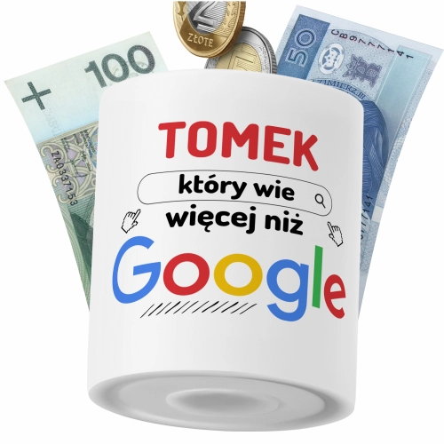 Skarbonka Dla Tomka na Prezent z Nadrukiem ze Zdjęciem PoliDraw