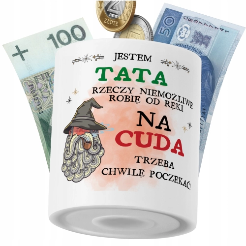 Skarbonka Dla Taty na Prezent z Nadrukiem ze Zdjęciem PoliDraw