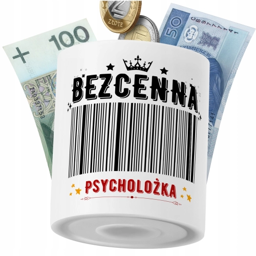 Skarbonka Dla Psycholożki na Prezent z Nadrukiem ze Zdjęciem PoliDraw