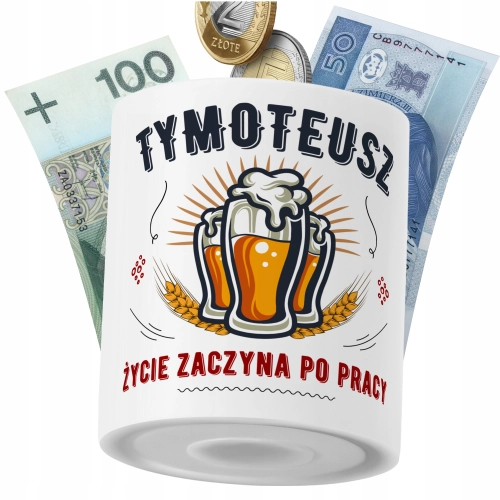 Skarbonka Dla Tymoteusza na Prezent z Nadrukiem ze Zdjęciem PoliDraw
