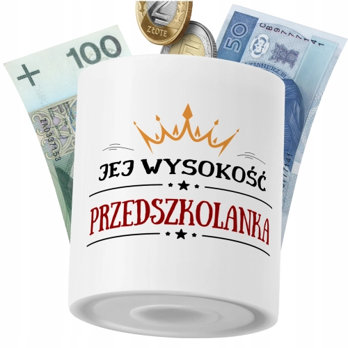 Skarbonka Dla Przedszkolanki na Prezent z Nadrukiem ze Zdjęciem PoliDraw