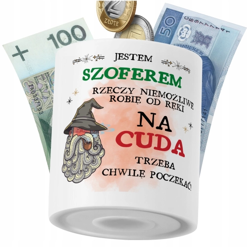 Skarbonka Dla Szofera na Prezent z Nadrukiem ze Zdjęciem PoliDraw
