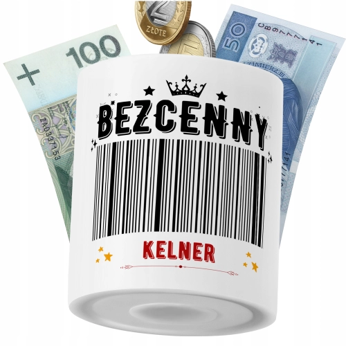 Skarbonka Dla Kelnera na Prezent z Nadrukiem ze Zdjęciem PoliDraw