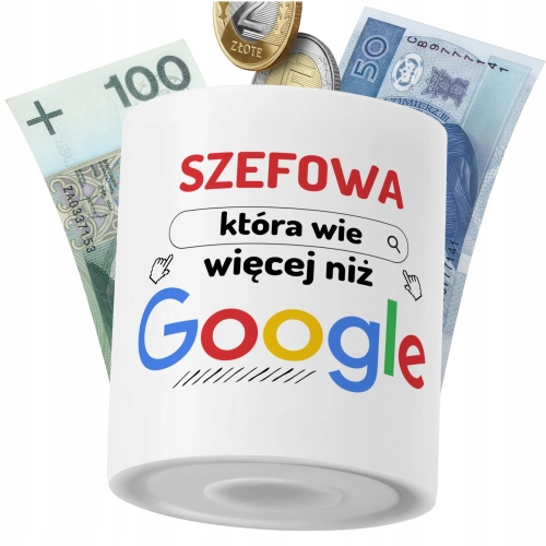 Skarbonka Dla Szefowej na Prezent z Nadrukiem ze Zdjęciem PoliDraw