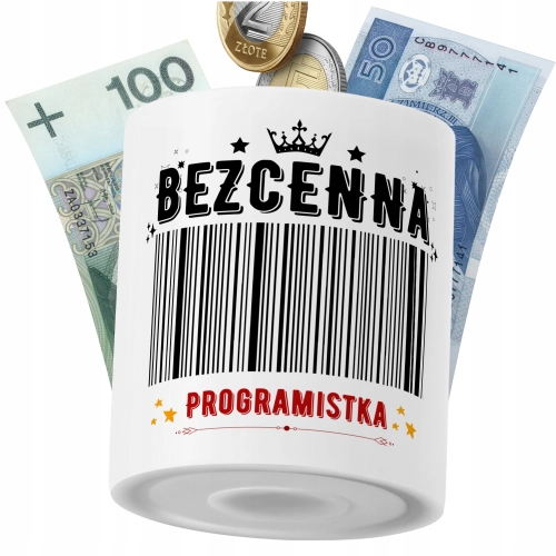 Skarbonka Dla Programistki na Prezent z Nadrukiem ze Zdjęciem PoliDraw