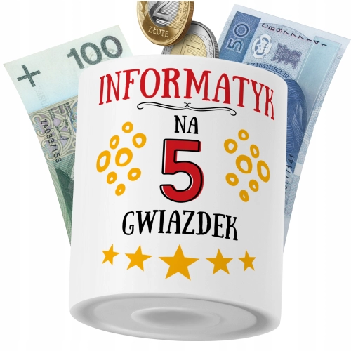 Skarbonka Dla Informatyka na Prezent z Nadrukiem ze Zdjęciem PoliDraw