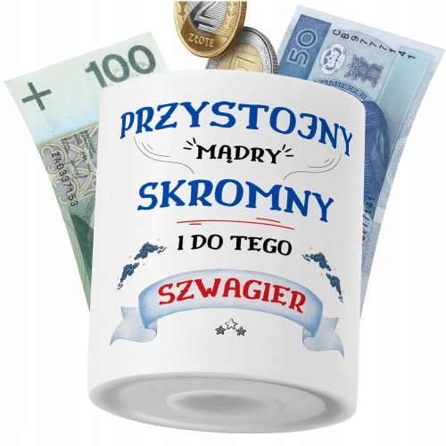 Skarbonka Dla Szwagra na Prezent z Nadrukiem ze Zdjęciem PoliDraw