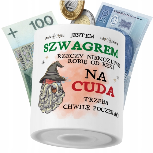 Skarbonka Dla Szwagra na Prezent z Nadrukiem ze Zdjęciem PoliDraw