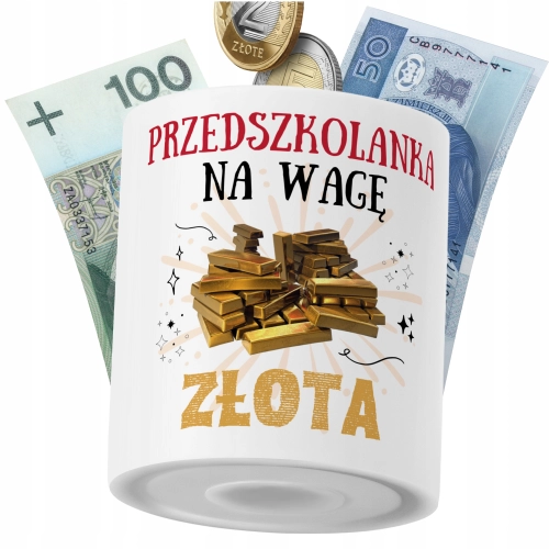 Skarbonka Dla Przedszkolanki na Prezent z Nadrukiem ze Zdjęciem PoliDraw