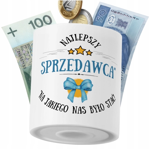 Skarbonka Dla Sprzedawcy na Prezent z Nadrukiem ze Zdjęciem PoliDraw