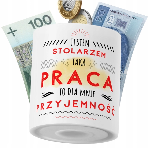 Skarbonka Dla Stolarza na Prezent z Nadrukiem ze Zdjęciem PoliDraw