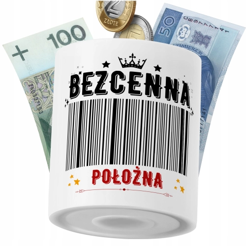 Skarbonka Dla Położnej na Prezent z Nadrukiem ze Zdjęciem PoliDraw
