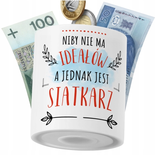Skarbonka Dla Siatkarza na Prezent z Nadrukiem ze Zdjęciem PoliDraw