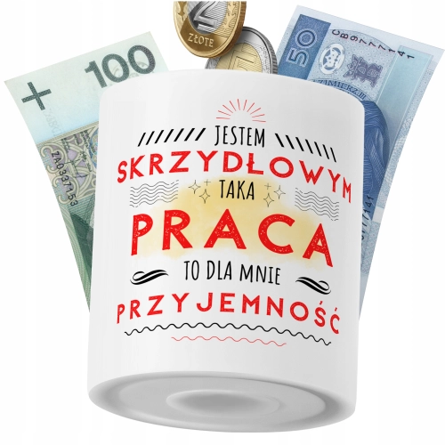 Skarbonka Dla Skrzydłowego na Prezent z Nadrukiem ze Zdjęciem PoliDraw