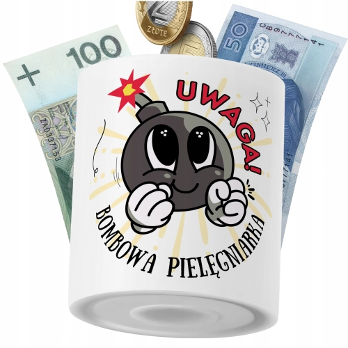 Skarbonka Dla Pielęgniarki na Prezent z Nadrukiem ze Zdjęciem PoliDraw