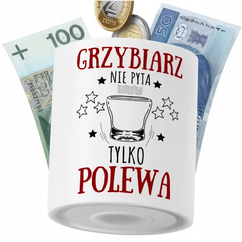 Skarbonka Dla Grzybiarza na Prezent z Nadrukiem ze Zdjęciem PoliDraw