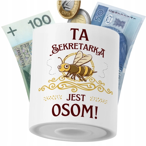 Skarbonka Dla Sekretarki na Prezent z Nadrukiem ze Zdjęciem PoliDraw