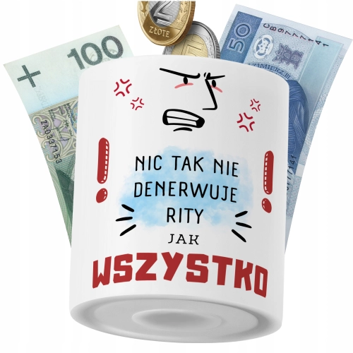 Skarbonka Dla Rity na Prezent z Nadrukiem ze Zdjęciem PoliDraw