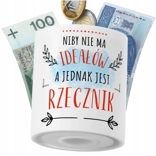 Skarbonka Dla Rzecznika na Prezent z Nadrukiem ze Zdjęciem PoliDraw