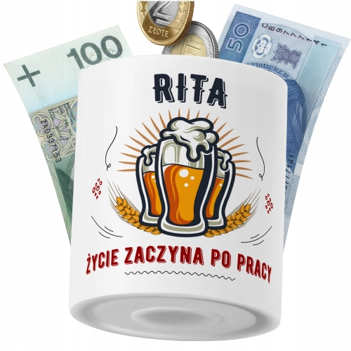 Skarbonka Dla Rity na Prezent z Nadrukiem ze Zdjęciem PoliDraw