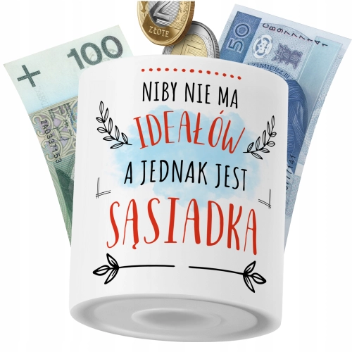 Skarbonka Dla Sąsiadki na Prezent z Nadrukiem ze Zdjęciem PoliDraw