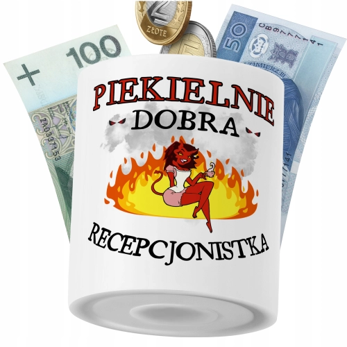 Skarbonka Dla Recepcionistki na Prezent z Nadrukiem ze Zdjęciem PoliDraw