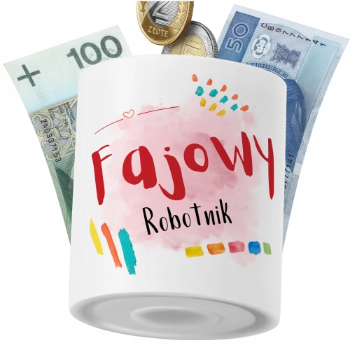 Skarbonka Dla Robotnika na Prezent z Nadrukiem ze Zdjęciem PoliDraw
