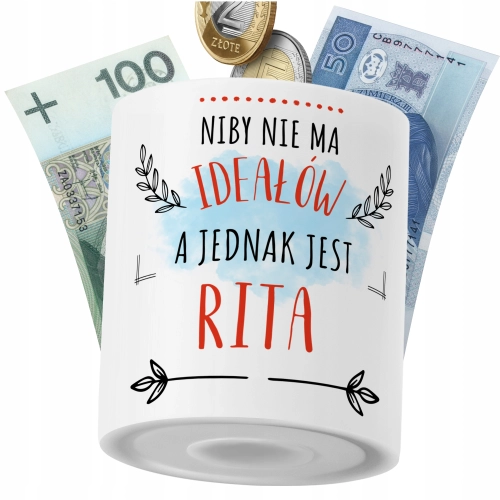 Skarbonka Dla Rity na Prezent z Nadrukiem ze Zdjęciem PoliDraw